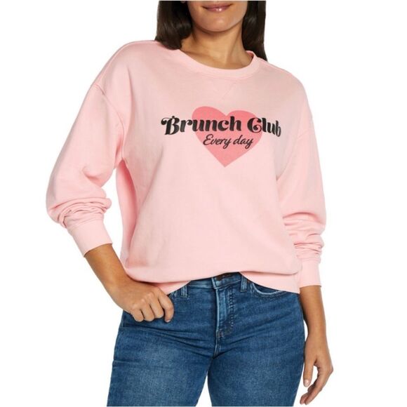 Wildfox Sweaters - NWT Wildfox Graphic Crewneck “Brunch Club Everyday” Sweatshirt Size Medium